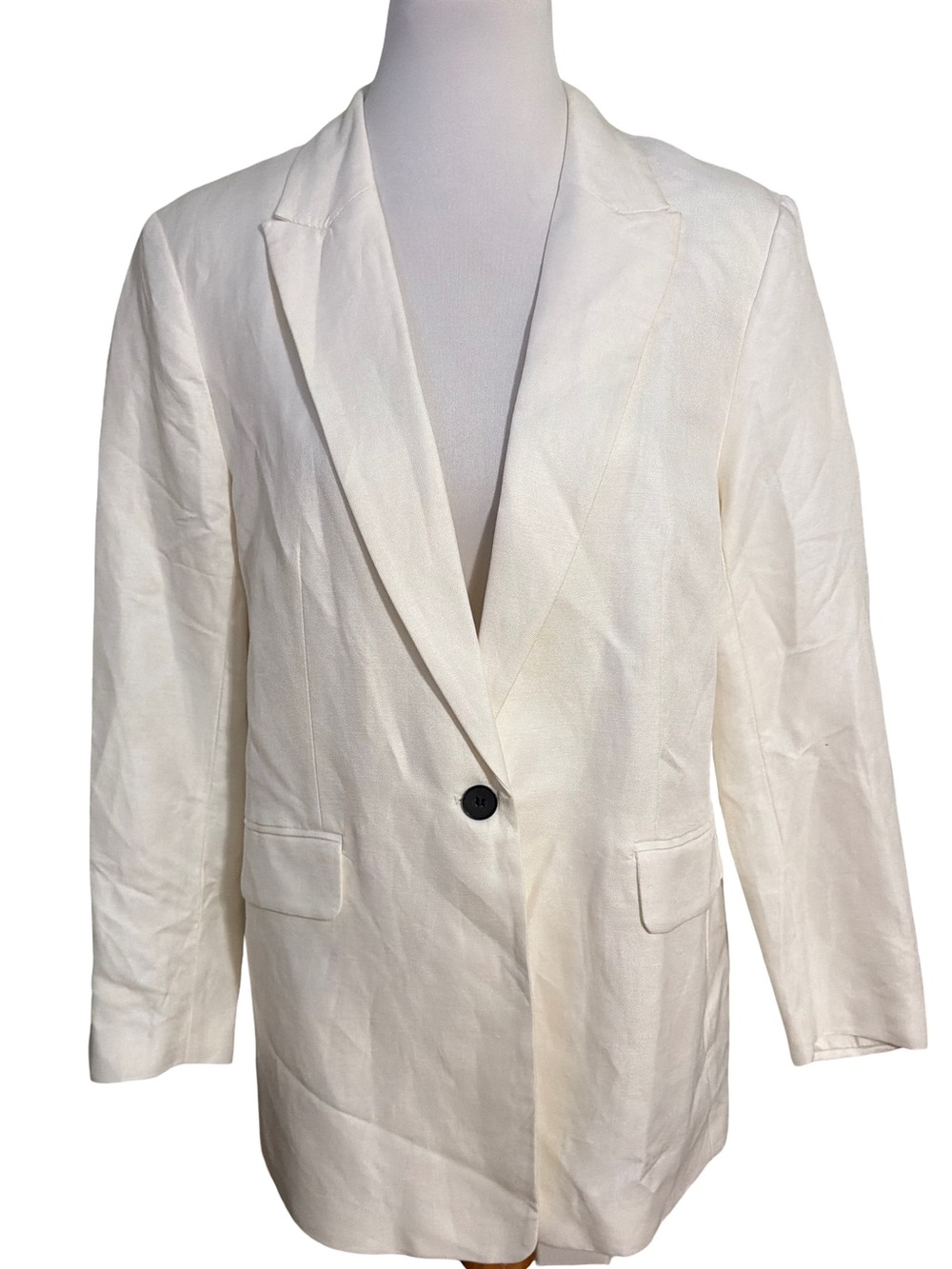 H&M Cream Linen Oversized Blazer Women